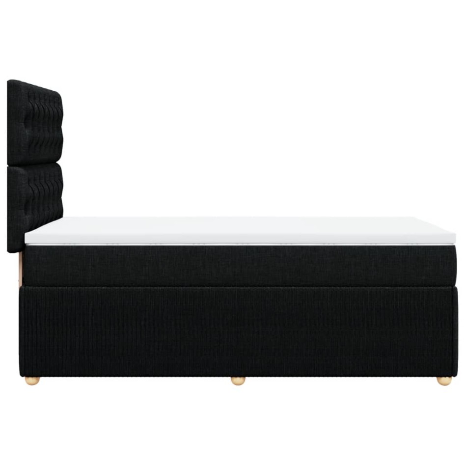 Cama box spring con colchón tela negro 80x200