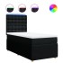 Cama box spring con colchón tela negro 80x200