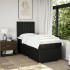 Cama box spring con colchón tela negro 80x200