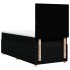 Cama box spring con colchón tela negro 80x200