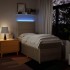 Cama box spring con colchón tela color crema 90x200