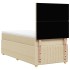 Cama box spring con colchón tela color crema 90x200