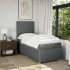 Cama box spring con colchón tela gris oscuro 90x200