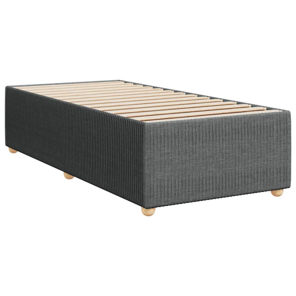 Cama box spring con colchón tela gris oscuro 90x200