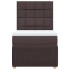 Cama box spring con colchón tela marrón oscuro 90x200