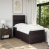 Cama box spring con colchón tela marrón oscuro 90x200