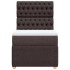 Cama box spring con colchón tela marrón oscuro 90x200