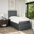 Cama box spring con colchón tela gris oscuro 90x200