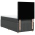 Cama box spring con colchón tela gris oscuro 90x200