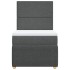 Cama box spring con colchón tela gris oscuro 100x200