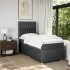 Cama box spring con colchón tela gris oscuro 100x200