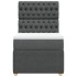 Cama box spring con colchón tela gris oscuro 100x200