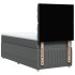 Cama box spring con colchón tela gris oscuro 100x200