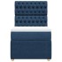 Cama box spring con colchón tela azul 100x200