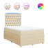 Cama box spring con colchón tela color crema 120x190