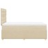 Cama box spring con colchón tela color crema 120x190