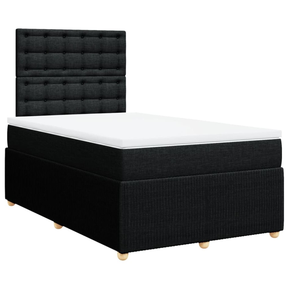 Cama box spring con colchón tela negro 120x190
