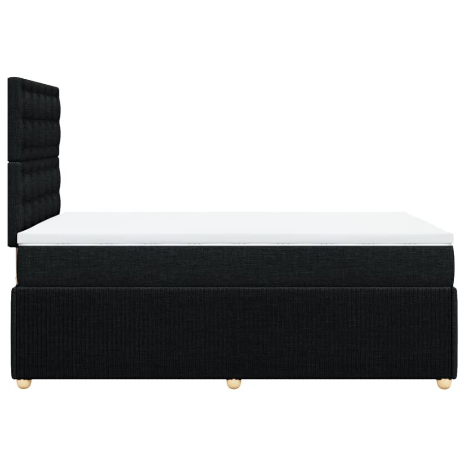 Cama box spring con colchón tela negro 120x190
