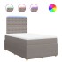 Cama box spring con colchón tela gris taupe 120x190