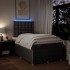 Cama box spring con colchón tela gris taupe 120x190