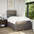 Cama box spring con colchón tela gris taupe 120x190