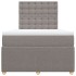 Cama box spring con colchón tela gris taupe 120x190