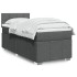 Cama box spring con colchón tela gris oscuro 80x200