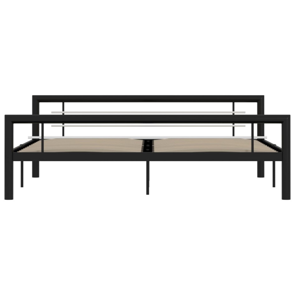 Estructura de cama de metal negro y blanco 180x200