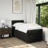 Cama box spring con colchón tela negro 80x200