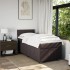 Cama box spring con colchón tela marrón oscuro 90x190