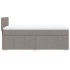Cama box spring con colchón tela gris taupe 90x190