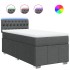 Cama box spring con colchón tela gris oscuro 90x190