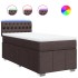Cama box spring con colchón tela marrón oscuro 90x190