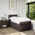 Cama box spring con colchón tela marrón oscuro 90x190