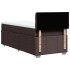 Cama box spring con colchón tela marrón oscuro 90x190