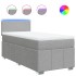 Cama box spring con colchón tela gris claro 90x200