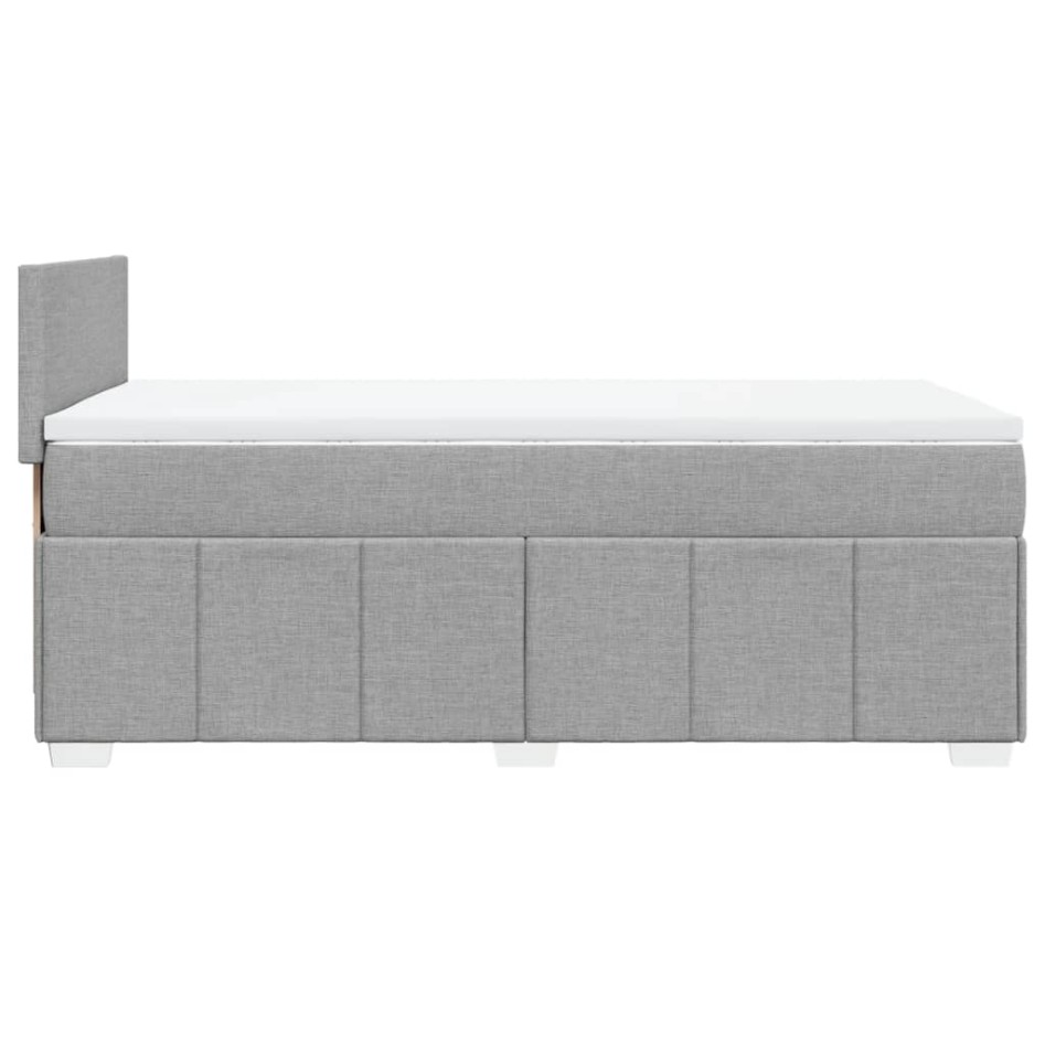 Cama box spring con colchón tela gris claro 90x200
