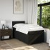 Cama box spring con colchón tela negro 90x200