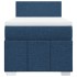 Cama box spring con colchón tela azul 90x200