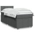 Cama box spring con colchón tela gris oscuro 90x200