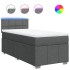 Cama box spring con colchón tela gris oscuro 90x200