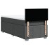 Cama box spring con colchón tela gris oscuro 90x200
