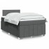 Cama box spring con colchón tela gris oscuro 120x200