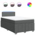 Cama box spring con colchón tela gris oscuro 120x200