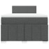 Cama box spring con colchón tela gris oscuro 120x200