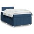 Cama box spring con colchón tela azul 120x200