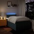 Cama box spring con colchón tela azul 120x200