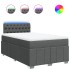 Cama box spring con colchón tela gris oscuro 120x200