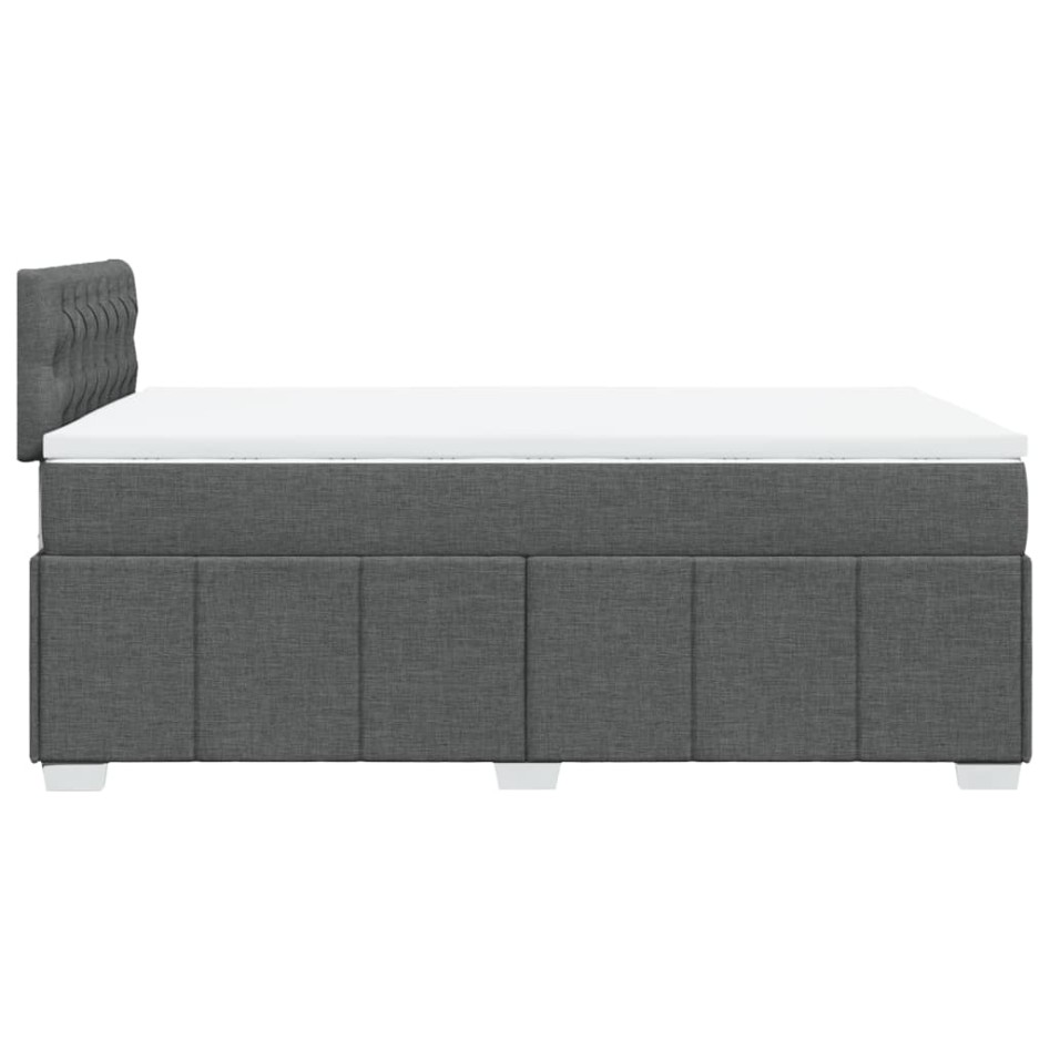 Cama box spring con colchón tela gris oscuro 120x200