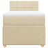 Cama box spring con colchón tela color crema 90x200